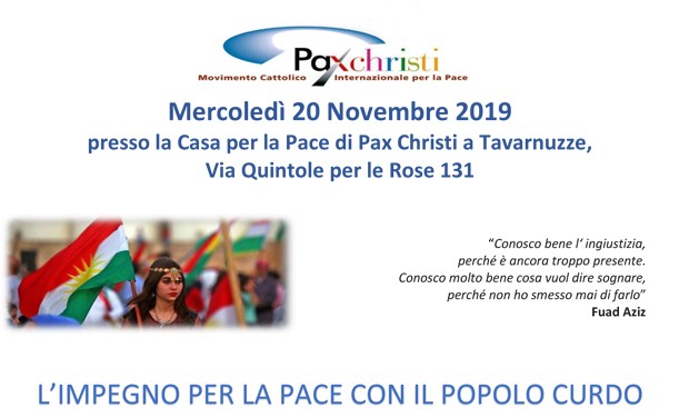 Pax Christi, 20 novembre: “L’impegno per la pace con il popolo curdo”